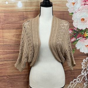 Crochet cropped shrug sweater